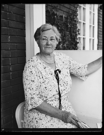 Woman on front porch
