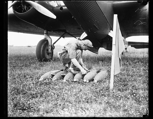 Man with bombs? at airplane