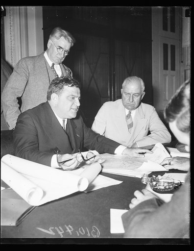 Fiorello La Guardia; Royal S. Copeland, standing