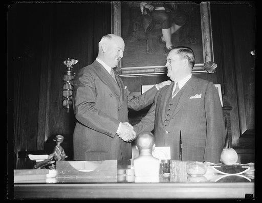 James A. Farley, left
