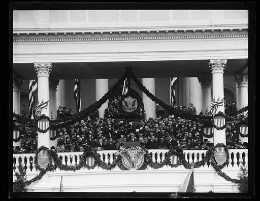 Inauguration of Franklin D. Roosevelt. Roosevelt at podium, U.S. Capitol, Washington, D.C.