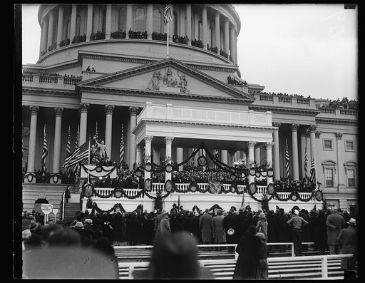 Inauguration of Franklin D. Roosevelt. Podium at U.S. Capitol, Washington, D.C.