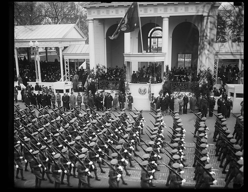 Franklin D. Roosevelt inauguration. Parade and presidential viewing stand. Washington, D.C.