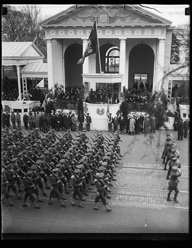 Franklin D. Roosevelt inauguration. Parade and presidential viewing stand. Washington, D.C.