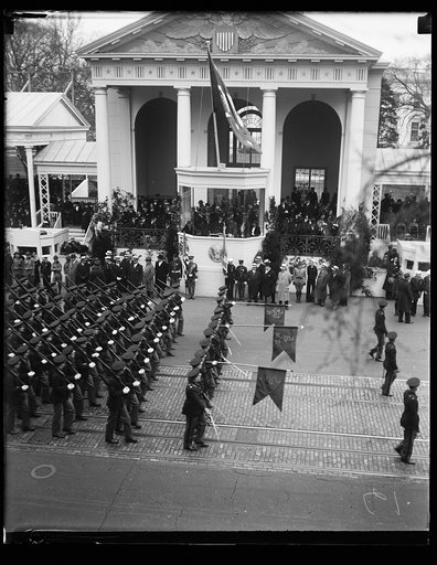 Franklin D. Roosevelt inauguration. Parade and presidential viewing stand. Washington, D.C.