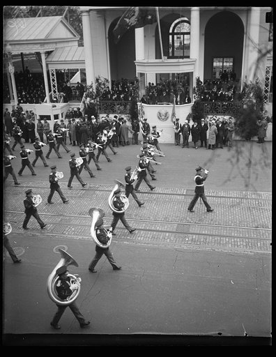 Franklin D. Roosevelt inauguration. Parade and presidential viewing stand. Washington, D.C.