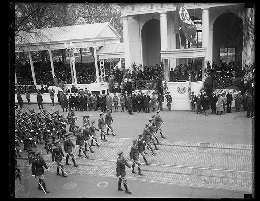 Franklin D. Roosevelt inauguration. Parade and presidential viewing stand. Washington, D.C.
