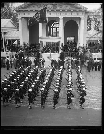 Franklin D. Roosevelt inauguration. Parade and presidential viewing stand. Washington, D.C.
