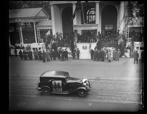 Franklin D. Roosevelt inauguration. Parade and presidential viewing stand. Washington, D.C.