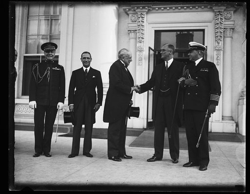 PRESIDENT ROOSEVELT GREETS J.F. ASSIS, BRAZIL DELEGATE TO PRES. ECONOMIC CONFERENCE