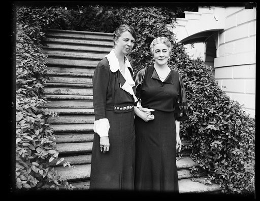 MADAME MINISTER AND FIRST LADY. MRS. RUTH BRYAN OWEN, FORMER MEMBER OF CONGRESS AND MINISTER TO DENMARK, [...] RIGHT, IS SHOWN HERE IN A PHOTOGRAPH MADE AT THE WHITE HOUSE WHILE SHE VISITED MRS. ROOSEVELT. MRS. OWEN IS ON LEAVE FROM HER POST IN DENMARK AND IS A WHITE HOUSE GUEST FOR A FEW DAYS