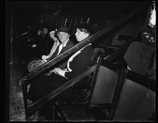 MRS. ROOSEVELT AT OPENING OF 74TH CONGRESS. MRS. ROOSEVELT, NEXT TO RAILING, VIEWS THE OPENING CEREMONIES OF THE 74TH CONGRESS. WITH HER IS NANCY COOK OF NEW YORK