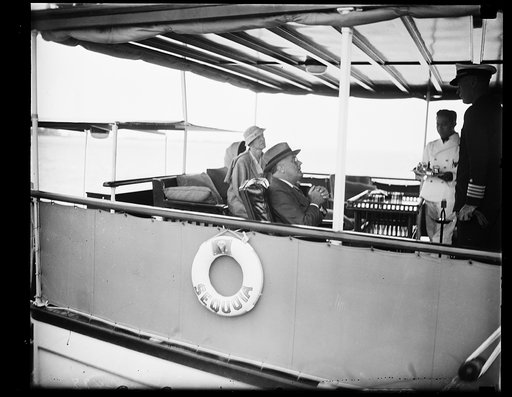 PRESIDENT ROOSEVELT ON BOARD SEQUOIA