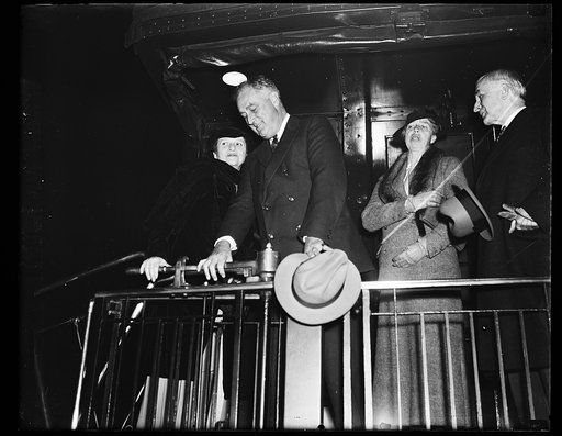 MADAM FRANCES PERKINS, PRESIDENT ROOSEVELT, MRS. ROOSEVELT LEAVING FOR WARM SPRINGS, GA