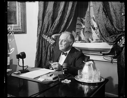 FDR [Franklin Delano Roosevelt] AFTER RADIO BROADCAST FOR COMMUNITY CHEST