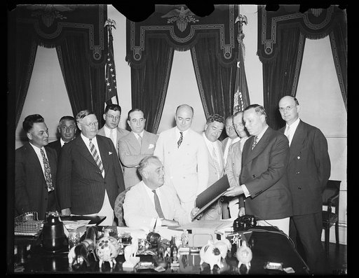 President invited to VFW encampment. July 7. Brig. Gen. B.W. Kearney, National Commander of the Veterans of Foreign Wars, and group of New York legislators today tendered President Roosevelt an invitation to attend and address the 38th Annual National Encmpment at Buffalo, N.Y., Aug. 29-September 3.