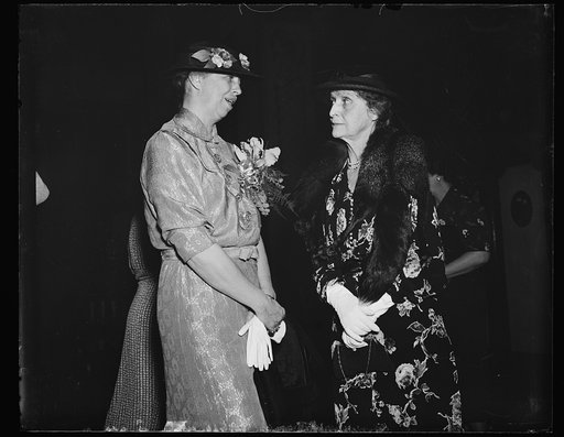 1ST AND 2ND LADIES OF THE LAND. WASHINGTON, D.C. JANUARY 11. MRS. JOHN GARNER, WIFE OF THE VICE PRESIDENT, AND MRS. FRANKLIN D. ROOSEVELT, WIFE OF THE PRESIDENT, SNAPPED WHILE ATTENDING THE LUNCHEON FOR THE SENATE LADIES, GIVEN BY MRS. GARNER, AT AT THE WASHINGTON HOTEL
