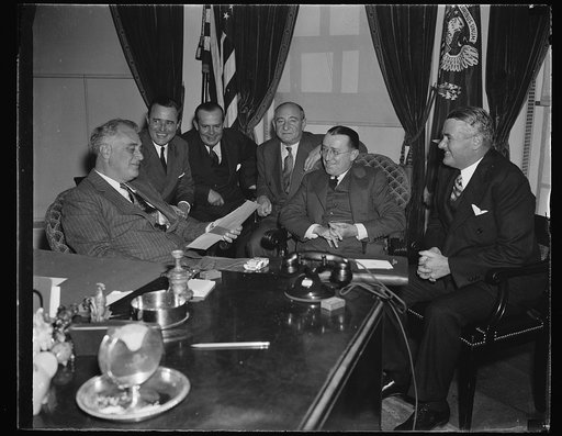 PRESIDENT'S NEXT BIRTHDAY TO BE AGAIN USED IN NATIONAL 'FIGHT INFANTILE PARALYSIS.' WASHINGTON, D.C. OCTOBER 25. AT A WHITE HOUSE CONFERENCE TODAY, PRESIDENT ROOSEVELT AUTHORIZED THE USE OF HIS NEXT BIRTHDAY FOR THE NATIONAL 'FIGHT INFANTILE PARALYSIS' CAMPAIGN, AND AT THE SAME TIME, ANNOUNCED THE P