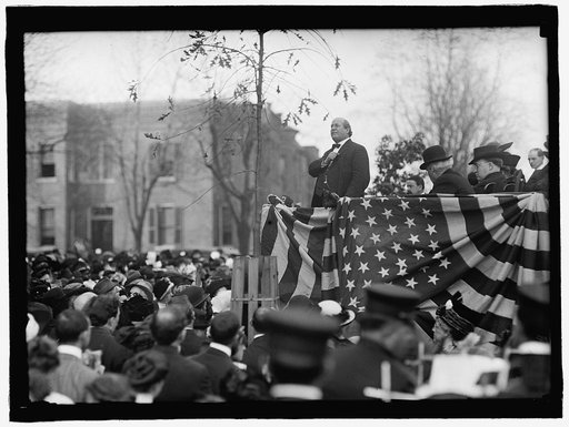 SIBLEY MEMORIAL HOSPITAL CORNERSTONE LAYING. BRYAN SPEAKING; CRANSTON AT LEFT