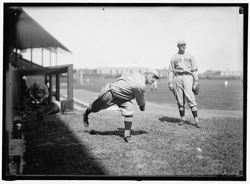 Thomas "Buck" O'Brien, left; unidentified, right; Boston AL (baseball)
