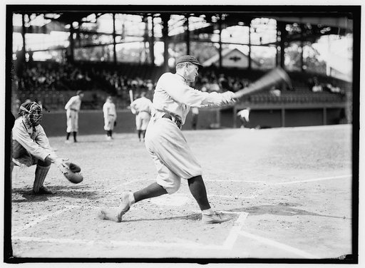 Unidentified Cleveland AL player, at National Park, Washington, D.C. (baseball)