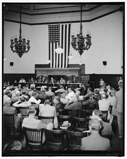 Interior of Coal Commission hearing room