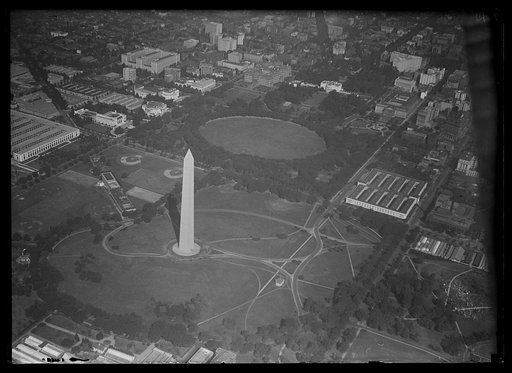 Aerial view of Washington Monument and White House, Washington, D.C.