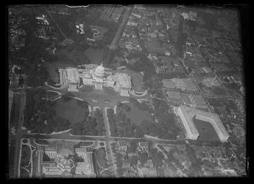 Aerial view of U.S. Capitol building, Washington, D.C.