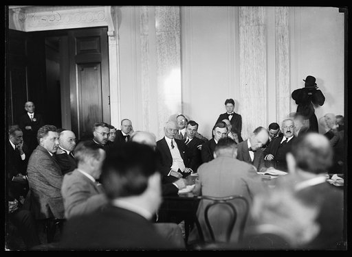 Congressional meeting? Robert M. La Follette, Jr. in background