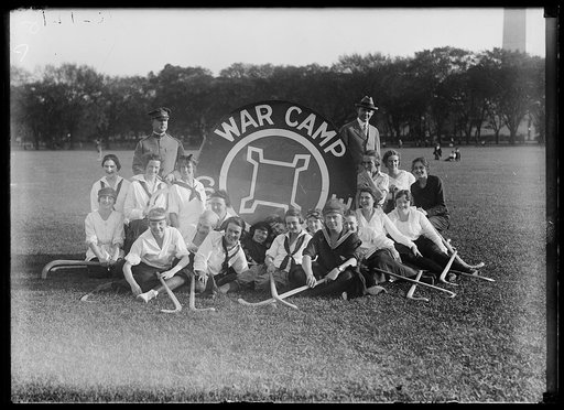 War Camp Community Service. Field hockey near Washington Monument, Washington, D.C.