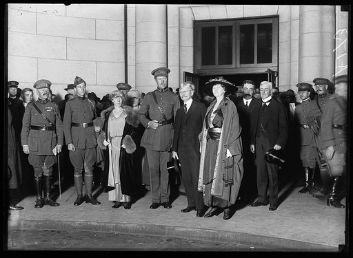 Group at Union Station; Thomas R. Marshall, center. Washington, D.C.