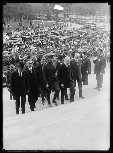 Group ascending steps of U.S. Capitol; includes Oscar Underwood, 3rd from left. Washington, D.C.
