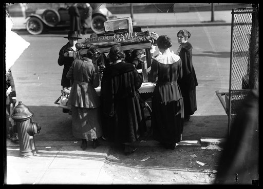 Street vendor, salted peanuts, pies, milk, doughnuts. Washington, D.C.