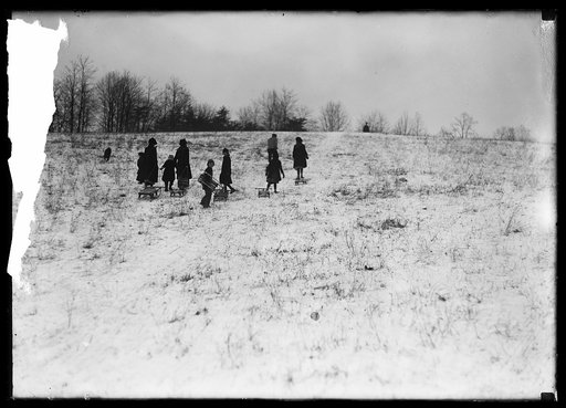 Snow, children sledding, Washington, D.C.