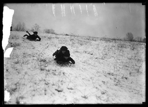Snow, children sledding, Washington, D.C.