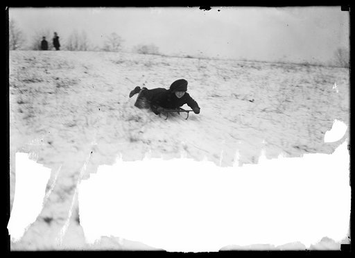 Snow, children sledding, Washington, D.C.
