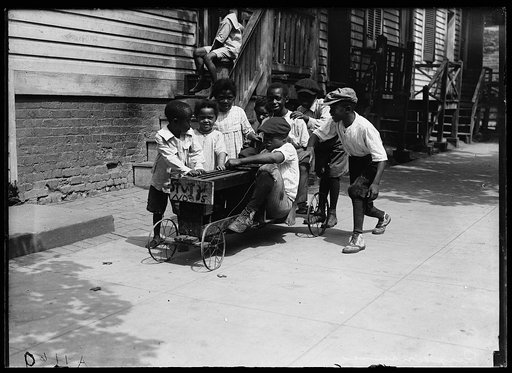Group of African American children playing