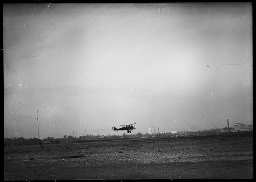 Airplane with Washington, D.C. in background