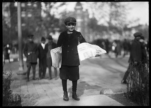 Newsboy holding The Washington Times, Washington, D.C.