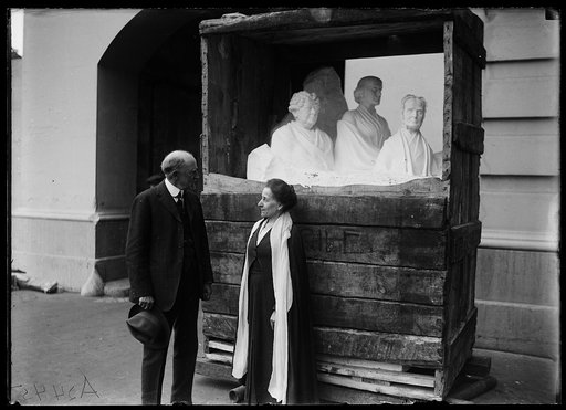 Sculpture: Portrait Monument to Lucretia Mott, Elizabeth Cady Stanton and Susan B. Anthony, in crate, U.S. Capitol, Washington, D.C.