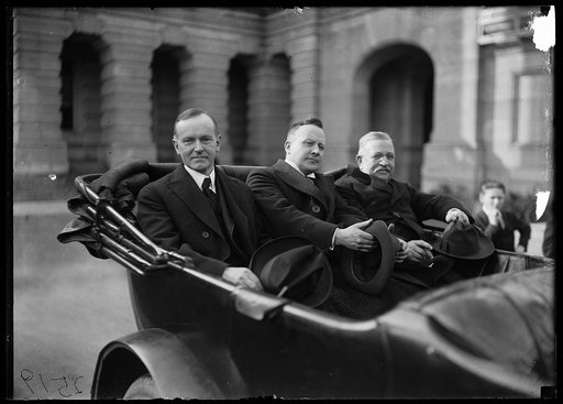 Calvin Coolidge and unidentified at U.S. Capitol, Washington, D.C.