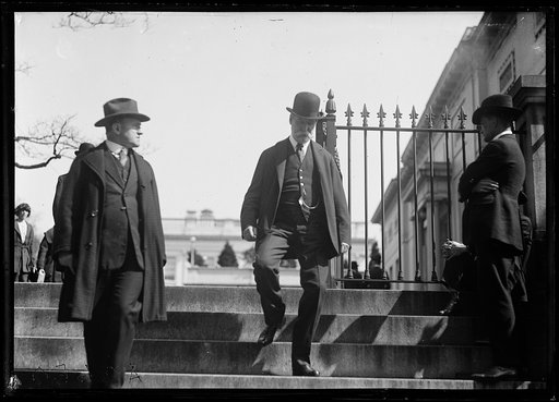 Charles Evans Hughes descending steps. White House, Washington, D.C.