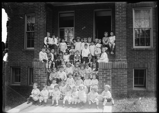 Group of children on steps