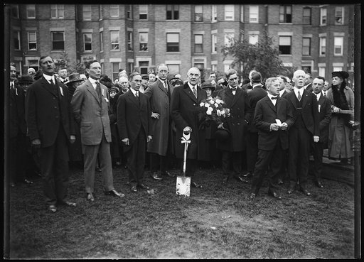 President Warren Harding at the groundbreaking of National Baptist Memorial Church at 16th & Columbia Road, N.W., Washington, D.C.