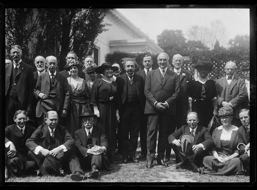 Albert Einstein, Warren Harding and group at White House, Washington, D.C.