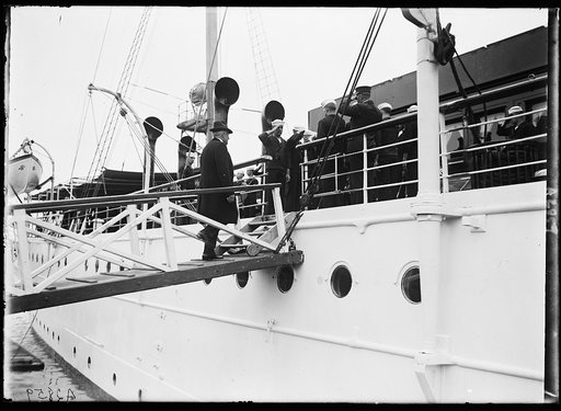 Man boarding Mayflower ship?