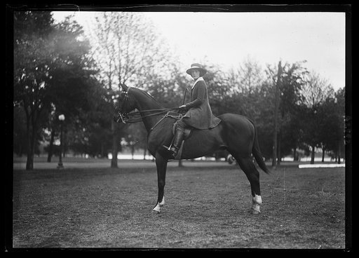 Unidentified woman on horseback
