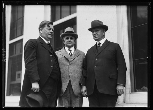 James J. Davis, center, Edwin Denby, right. White House, Washington, D.C.
