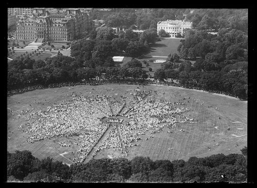Aerial view of event at White House, Washington, D.C.