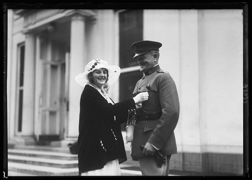 John J. Pershing and unidentified woman at White House, Washington, D.C.